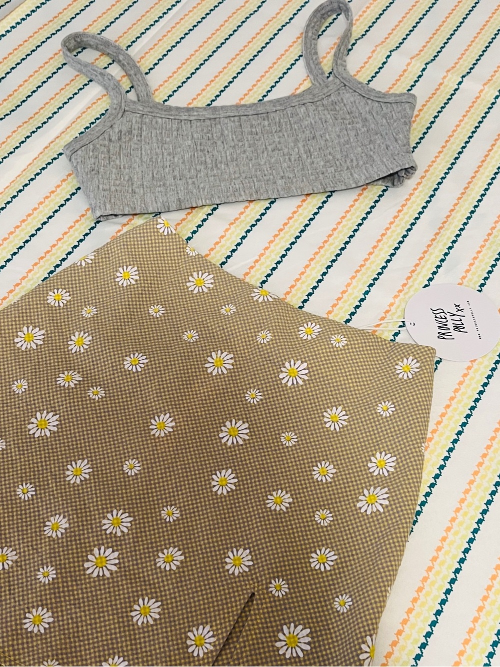 Princess Polly Daisy Mini Skirt Size 2 And Crop Top Size 6 Bundle